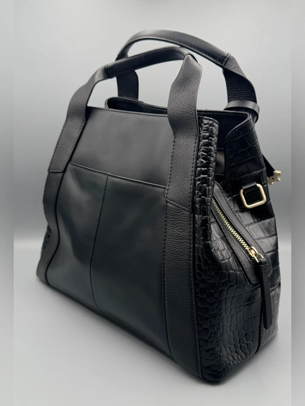 Radley London Leather Baylis Road Zip Around Satche, Black EUC